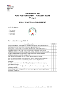 Climat scolaire 360&deg;: Grille d'auto-positionnement 1er degr&eacute;