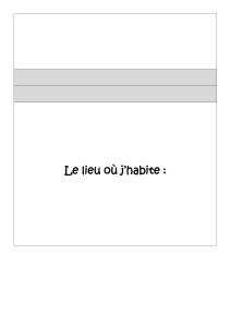 Cahier d'exercices : Le lieu o&ugrave; j'habite