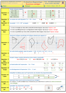 &Eacute;valuation diagnostique 2AC : exercices corrig&eacute;s de maths