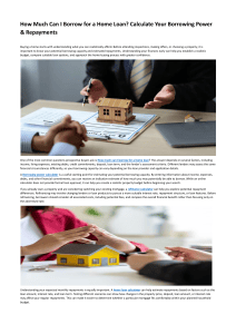 How Much Can I Borrow for a Home Loan? Calculate Your Borrowing Power & Repayments