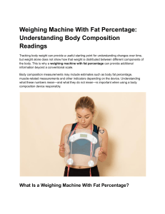 Weighing Machine With Fat Percentage: Understanding Body Composition