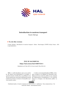 Introduction to Neutron Transport - Fausto Malvagi