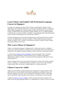 Learn Chinese & English in Singapore | Professional Courses