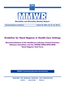 CDC Guideline for Hand Hygiene in Health-Care Settings