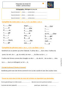 Pr&eacute;paration de dict&eacute;e CE2 : Exercices orthographe