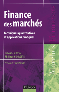 Finance des march&eacute;s : techniques quantitatives et pratiques
