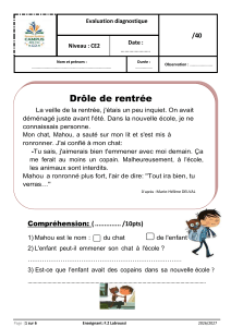 &Eacute;valuation diagnostique CE2 Fran&ccedil;ais - Dr&ocirc;le de rentr&eacute;e