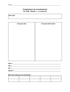 Comparaison de connaissances : Module 1 Recherche SC. HUM