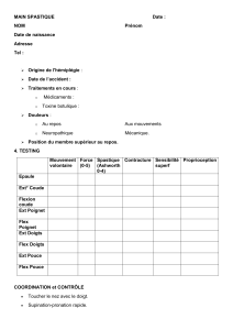Formulaire d'&eacute;valuation de la main spastique