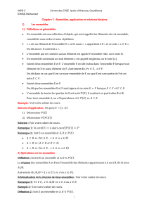 Chapitre 2 : Ensembles, applications et relations binaires
