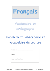 Vocabulaire de couture : Ab&eacute;c&eacute;daire et termes techniques