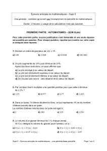 &Eacute;preuve anticip&eacute;e de math&eacute;matiques &ndash; Sujet 0