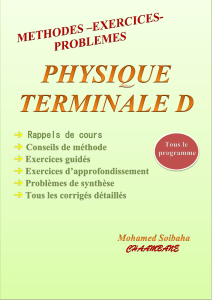 Physique Terminale D : M&eacute;thodes, Exercices, Probl&egrave;mes