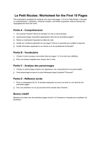 Exercice de lecture Le Petit Nicolas: Pages 1-10 Compr&eacute;hension & Vocabulaire