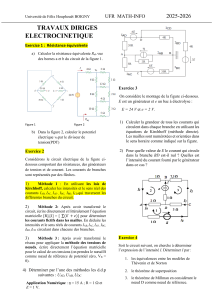 Travaux Dirig&eacute;s Electrocinetique - Exerc&iacute;cios de Circuitos El&eacute;tricos