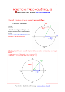Fonctions Trigonom&eacute;triques - Cours de Math&eacute;matiques
