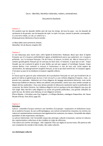 Identit&eacute;s, Identit&eacute;s nationales, nations, nationalismes - Cours