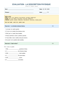 &Eacute;valuation de la Description Physique - Fran&ccedil;ais A1.1