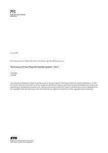 Three-Phase PFC Rectifier Systems - Part I Research