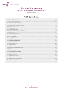 Introduction au droit : Le&ccedil;on 1 - Pr&eacute;sentation g&eacute;n&eacute;rale