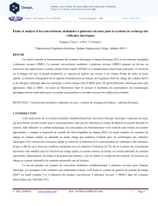 Analyse du convertisseur modulaire pour la recharge des v&eacute;hicules &eacute;lectriques