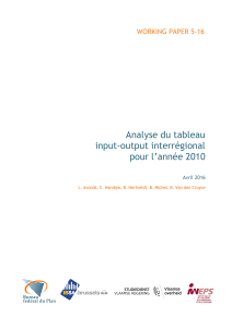 Analyse du tableau input-output interr&eacute;gional pour 2010