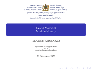 Calcul Matriciel Module Numpy