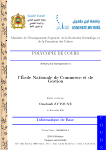 Informatique de Base : Cours pour le Semestre 1 &agrave; l'ENCG K&eacute;nitra