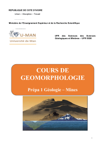Cours de G&eacute;omorphologie pour Pr&eacute;pa 1 G&eacute;ologie-Mines