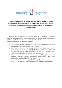 Avis STEG : D&eacute;p&ocirc;t des &eacute;tudes pr&eacute;liminaires pour raccordement &eacute;nergies renouvelables