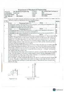 ME 211(22) Fluid Mechanics-I End-Term Exam 2024
