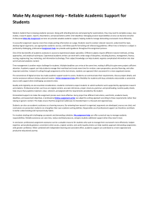 Make My Assignment Help: Reliable Academic Support for Students