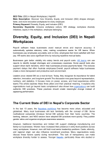 DEI in Nepali Workplaces | HajirHR