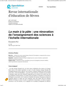 La main &agrave; la p&acirc;te : r&eacute;novation de l'enseignement des sciences &agrave; l'international