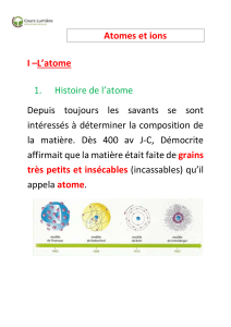 Atomes et ions : Cours de chimie sur la structure atomique