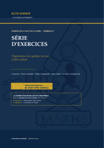Exercices SVT Syst&egrave;me Nerveux C&eacute;r&eacute;bro-Spinal Terminale S