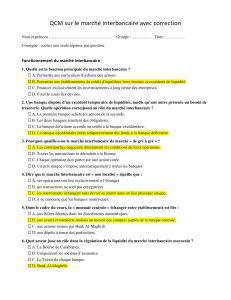 QCM sur le march&eacute; interbancaire avec correction