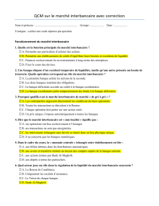 QCM sur le march&eacute; interbancaire avec corrections