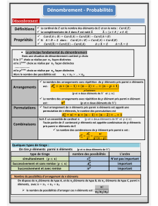 D&eacute;nombrement - Probabilit&eacute;s
