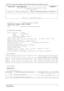 Calculs de Poutres Structurelles pour Projet Universit&eacute; de Man (BAEL 91)