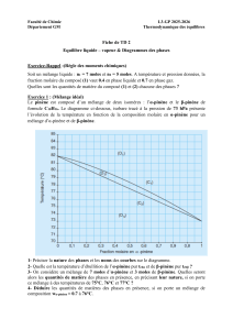 TD 2: &Eacute;quilibre liquide-vapeur & Diagrammes de phases