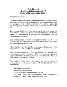 Plan de cours Communication secondaire 4 et 5