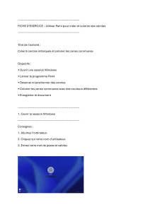 Exercice Paint : Cr&eacute;er et colorier 6 cercles imbriqu&eacute;s