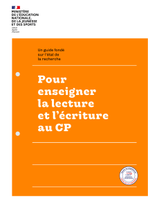 Guide pour enseigner la lecture et l'&eacute;criture au CP