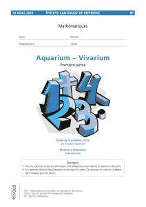 Examen de maths : Aquarium - Vivarium (26 avril 2018)