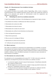 Cours Installation &eacute;lectrique : Dimensionnement des installations