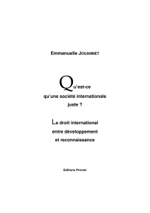 Qu'est-ce qu'une soci&eacute;t&eacute; internationale juste? Droit international et justice