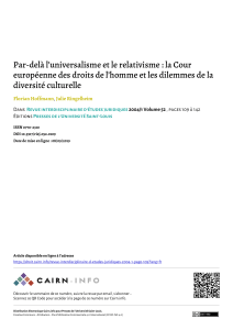 La Cour europ&eacute;enne des droits de l'homme et la diversit&eacute; culturelle