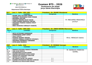 Calendrier des soutenances de stage BTS G&eacute;nie Electrique 2026