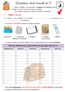 Organiser son travail en 6e : guide pour le coll&egrave;ge